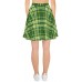 Plaid & Checkered Skater Skirt St Patty's Day Green Squares with Yellow Stripes