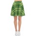 Plaid & Checkered Skater Skirt St Patty's Day Green Squares with Yellow Stripes