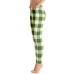 Plaid and Checkered Leggings, Green White Yellow Plaid 600 for St Patty's Day