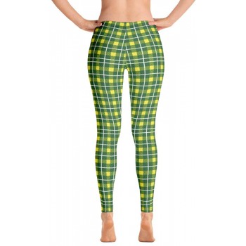 Plaid and Checkered Leggings, Green and Yellow 250 for St Patty's Day