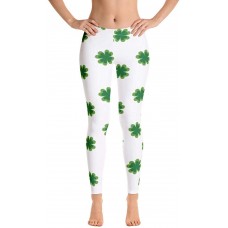 4 Leaf Clover Pattern St. Patty's Day Womens Leggings