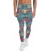 Men's Christmas Candy and Presents Pattern Printed Leggings (Blue)