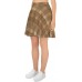 Brown Plaid & Check Skater Skirt