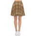 Brown Plaid & Check Skater Skirt
