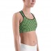 Plaid & Checkered Sports Bra, Green Yellow and White Diamonds for St Pattys Day
