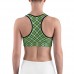 Plaid & Checkered Sports Bra, Green Yellow and White Diamonds for St Pattys Day