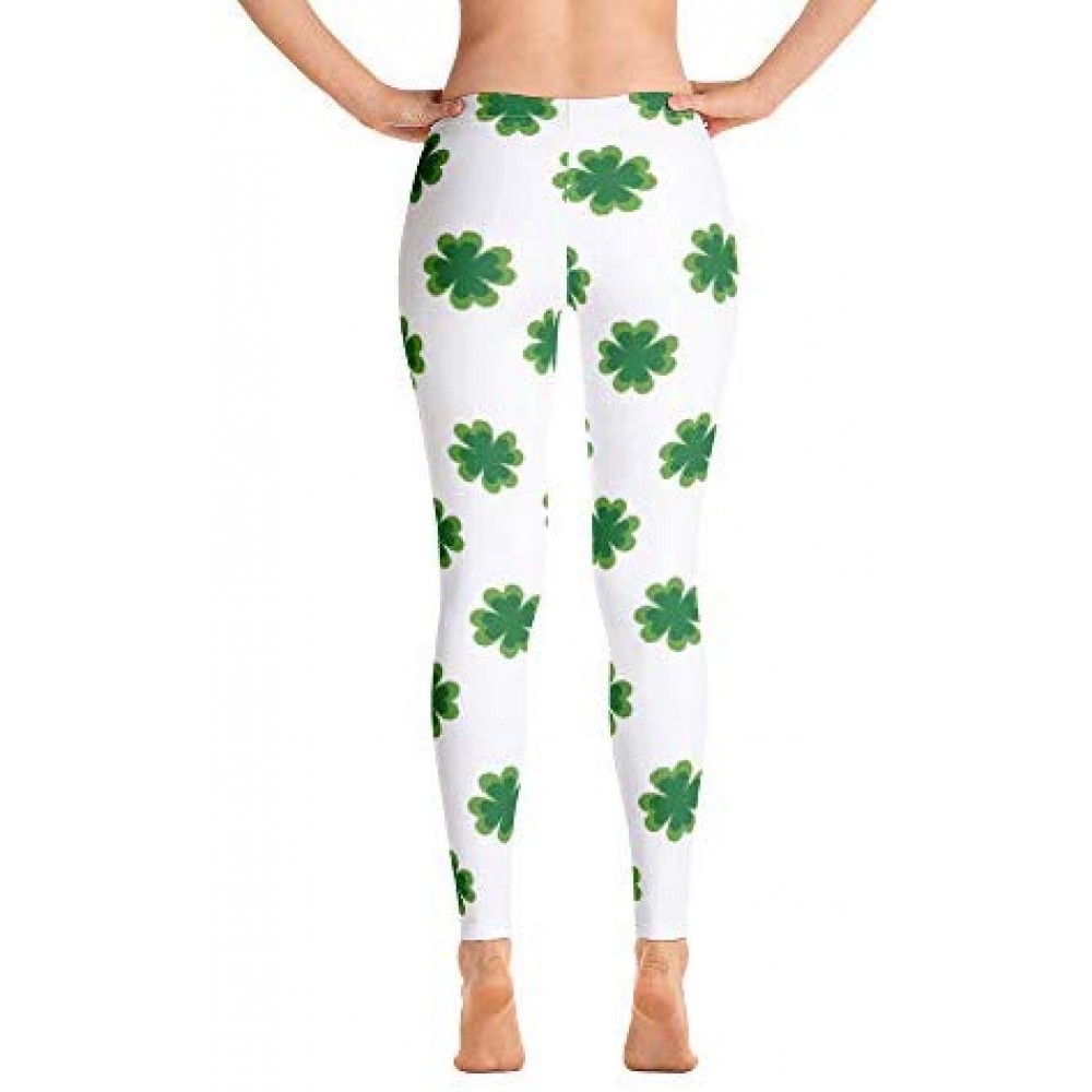 4 Leaf Clover Pattern St. Patty's Day Womens Leggings