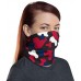 USA Red, White & Blue Camo On Black Neck Gaiter, Face Mask, Headband, Neck Warmer