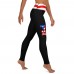 Puerto Rico Black Leggings with Puerto Rican Flag Waistband Cut & Sew Yoga Sport Leggings