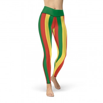 Green, Red and Yellow Vertical Striped Leggings (Senegal)