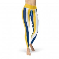 Yellow, Blue and White Vertical Striped Leggings (Uruguay)