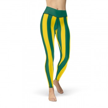 Green and Yellow Vertical Striped Leggings (Brazil)