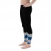 Black Football Leggings with Indianapolis Football Team Colors in Zig Zag 