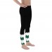 Black Football Leggings with New York A Football Team Colors in Zig Zag 