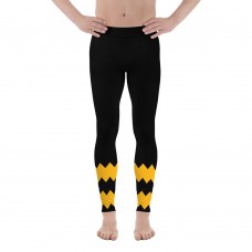 Black Football Leggings with Pittsburgh Football Team Colors in Zig Zag 