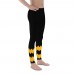 Black Football Leggings with Pittsburgh Football Team Colors in Zig Zag 
