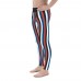 Blue, Red, Black & White Vertical Striped Men's Leggings (Korea)
