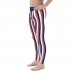 Blue, Red and White Vertical Striped Men's Leggings (France)