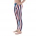 Blue, Red and White Vertical Striped Men's Leggings (Iceland)
