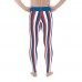 Blue, Red and White Vertical Striped Men's Leggings (Panama)