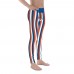 Blue, Red and White Vertical Striped Men's Leggings (Russia)
