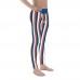 Blue, Red and White Vertical Striped Men's Leggings (Serbia)