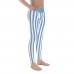 Blue and White Vertical Striped Men's Leggings (Argentina)