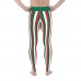 Green, Red and White Vertical Striped Men's Leggings (Mexico)