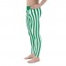 Green and White Vertical Striped Men's Leggings (Nigeria)
