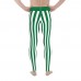 Green and White Vertical Striped Men's Leggings (Saudi Arabia)