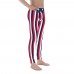 Red, White and Blue Vertical Striped Men's Leggings (USA)