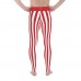 Red and White Vertical Striped Men's Leggings (England)