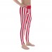 Red and White Vertical Striped Men's Leggings (Japan)