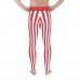 Red and White Vertical Striped Men's Leggings (Poland)