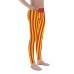 Red and Yellow Vertical Striped Men's Leggings (Spain)