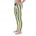 Yellow, Blue and White Vertical Striped Men's Leggings (Uruguay)