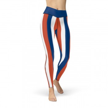 Blue, Red and White Vertical Striped Leggings (Russia)
