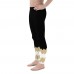 Black Football Leggings with New Orleans Football Team Colors in Zig Zag 