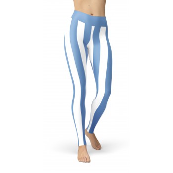 Blue and White Vertical Striped Leggings (Argentina)