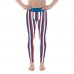 Blue, Red and White Vertical Striped Men's Leggings (Panama)