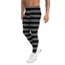Black and Gray Horizontal Thick Stripes Men's Leggings