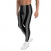 Black and Gray Vertical Thick Stripes Men's Leggings