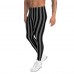 Black and Gray Vertical Stripes Men's Leggings