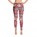 Women's Christmas Candy & Presents Pattern Printed Leggings (Red)