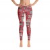 Women's Christmas Candy & Presents Pattern Printed Leggings (Red)