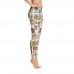 Women's Christmas Candy & Presents Pattern Printed Leggings (Tan)