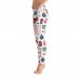 Women's Christmas Pattern Printed Leggings (White)