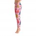 Women's Christmas Pattern Printed Leggings (Pink)