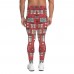 Men's Christmas Candy and Presents Pattern Printed Leggings (Red)