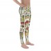 Men's Christmas Candy and Presents Pattern Printed Leggings (Tan)